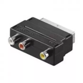 Wentronic Goobay SCART/RCA adapteris, SCART kištukas (21 kontaktų), juodas - SCART kištukas (21 kontaktų) > 3x RCA lizdas (50122)