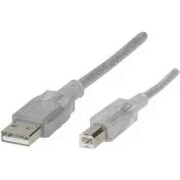 Renkforce RF-4538148 USB kabelis 3 m USB 2.0 USB A USB B permatomas (RF-4538148)