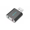 Vention išorinė USB garso plokštė juoda metalinė