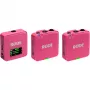 Belaidis mikrofonas RODE Wireless GO III Pink — kompaktiška dviejų kanalų siųstuvų ir imtuvo sistema