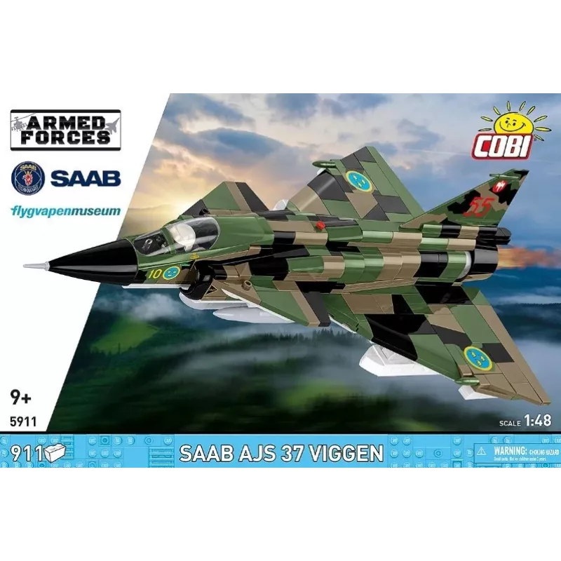 Konstruktorius Cobi Blocks Saab AJS 3 Viggen 911 dalių modelio rinkinys