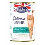 Šlapias kačių ėdalas butcher's Delicious Dinners Ocean Fish Chunks in jelly 400 g, žuvies skonio, senjorams, skardinė