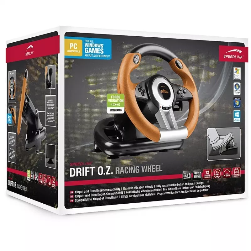 Vairas su pedalais Speedlink DRIFT O.Z. Juoda Pilka Oranžinė