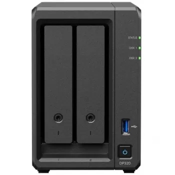 NAS saugojimo serveris SYNOLOGY DP320 Desktop R1600, 8 GB RAM, 16 TB, 2 lizdai, HDD palaikymas, RAID, Juoda