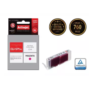 Activejet ACC-571MNX rašalinė kasetė (Canon CLI-571XLM atitikmuo; Supreme; 12 ml; rausvai violetinė)