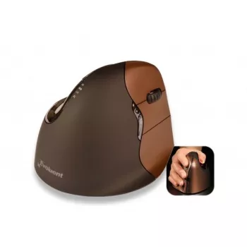 BakkerElkhuizen Evoluent 4 Small Wireless, dešinei rankai, vertikali pelė, lazerinė, RF belaidė, 2600 DPI, juoda, ruda