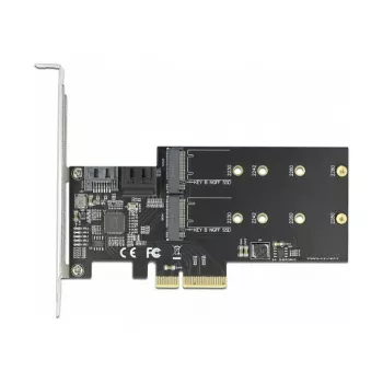DeLOCK PCI Express kortelė su 3 SATA prievadais ir 2 M.2 Key B lizdais