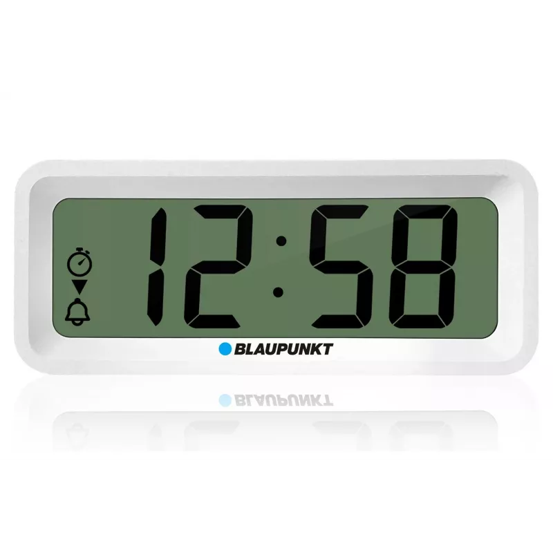 Žadintuvas BLAUPUNKT CL04WH daugiafunkcinis laikrodis, baltas – termometras, kalendorius, snaudimo funkcija, 88×37×21 mm