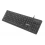 Manhattan Gaming USB klaviatūra, Low Force Key Edition, 12 multimedijos klavišų, vaivorykštinis LED apšvietimas, USB-A, juoda, mažmeninė dėžutė (vokiškas išdėstymas)