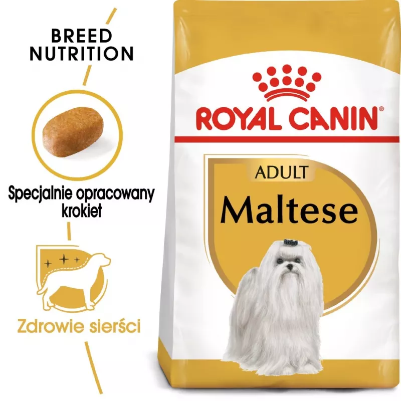 Sausas šunų ėdalas Royal Canin Maltese Adult 1,5 kg — vištiena, 24% baltymų, 18% riebalų