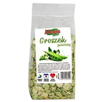 Alegia smulkinti žirniai graužikams ir triušiams 300 g — daržovių skonio kietas užkandis, be glitimo, sojos ir cukraus