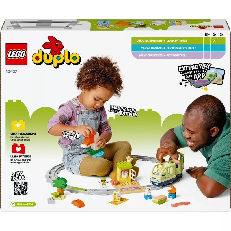 Traukinuko rinkinys LEGO DUPLO Interaktyvus nuotykių geležinkelis 10427, 57 dalių, 2 minifigūrėlės, nuo 2 metų