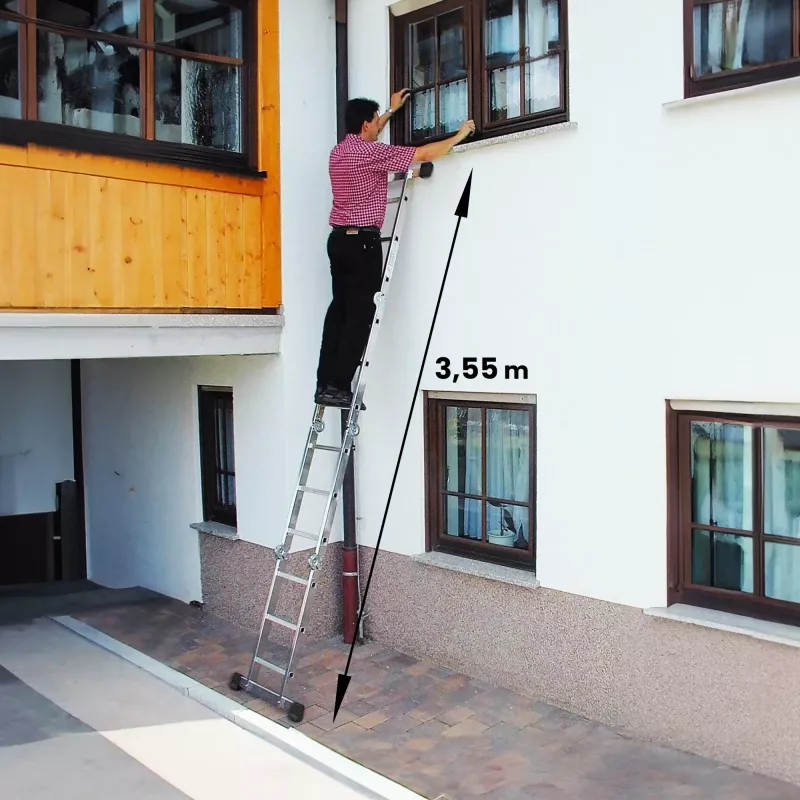 Sulankstomi kopėčios Extralink LAD3X4MP 3X4, 3,55 m (+platforma)