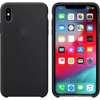 Apple dėklas iPhone XS Max – silikoninis – juodas (MRWE2ZM/A)