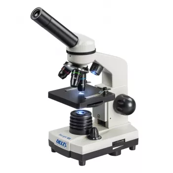 Sudėtinis optinis mikroskopas Deltaoptical DO-3210 – monokulinis, 3 achromatiniai objektyvai, LED apšvietimas, 40–400×, 45° pasukama galvutė