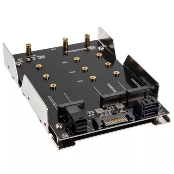 SilverStone SST-SDP12 3,5" šachtos adapteris 2x M.2 SATA ir 1x M.2 NVMe SSD