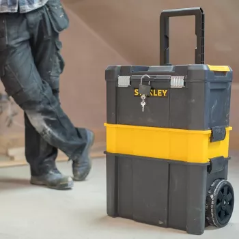Stanley Essential Tool kietasis dėklas plastikinis pilkas, geltonas
