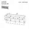 Komoda Cama Meble LUCCA 4D – 200 x 40 x 80 cm, kašmyro spalvos, medžio drožlių plokštė