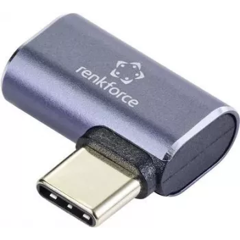 Renkforce USB4® adapteris [1x USB4® kištukas - 1x USB-C® lizdas] 40 GBit/s 90° kairėn lenktas, aliumininis kištukas (RF-5245272)