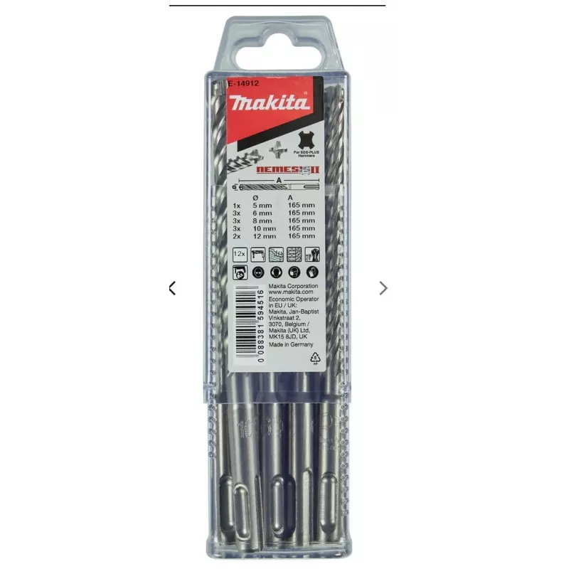 MAKITA Gręžtų rinkinys SDS+ 12 vnt. NEMESIS 2