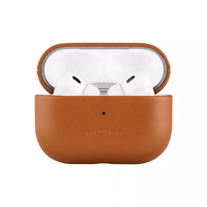 Fixed odinis dėklas ausinėms su MagSafe palaikymu | Apple AirPods Pro 2 / Pro 2 (USB-C) | Ruda spalva | Oda
