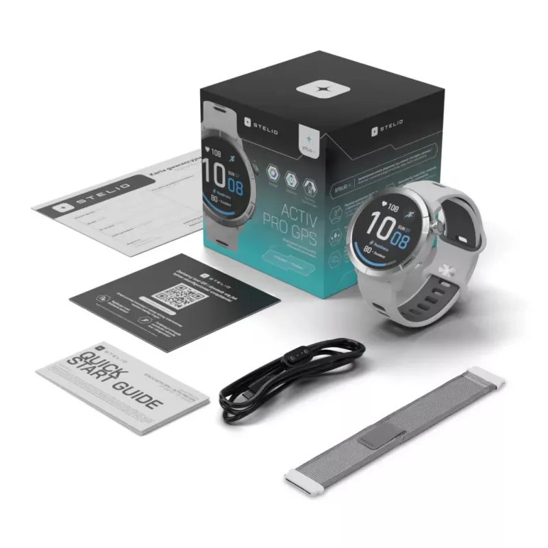 Stelio Activ Pro GPS išmanusis laikrodis STSWA102TN, 46 mm titano dėklas