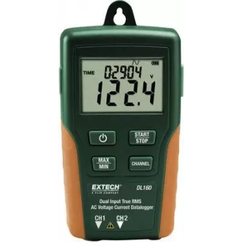 EXTECH DL160 V/AC - A/AC dviejų kanalų TrueRMS duomenų registratorius, 10 - 600 V/AC, 10 - 200 A/AC, CAT III 60