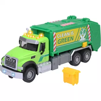 Žaislinis automobilis Majorette Mack Granite šiukšliavežis modelis 213743007, liejamo metalo mastelio žaislas