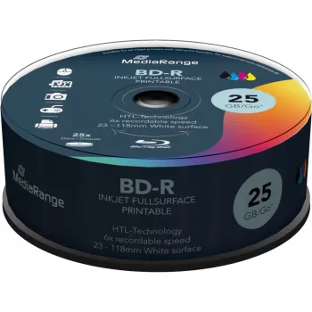 Tuščias BD-R Blu-ray diskas MediaRange MR515 (25 vnt. dėžutėje)