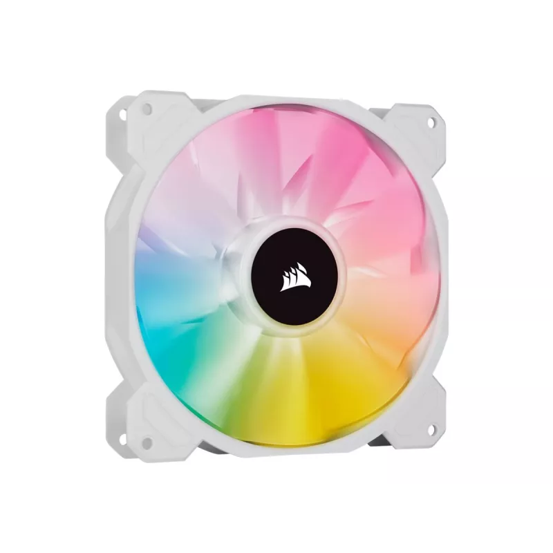 Corsair iCUE SP140 RGB ELITE 140 mm baltas ARGB reversinės mentės PWM korpuso ventiliatorius 2 vnt. pakuotė