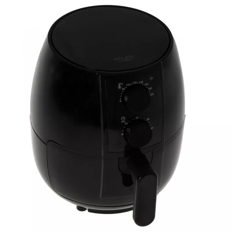 Kepimo be aliejaus aparatas Adler AD 6312 — 2,5 L, 1600 W, juodas, 80–200 °C, 60 min laikmatis
