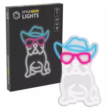 Neoninis ženklas Neon Lights MANTA SNL114MT Buldogas su akiniais