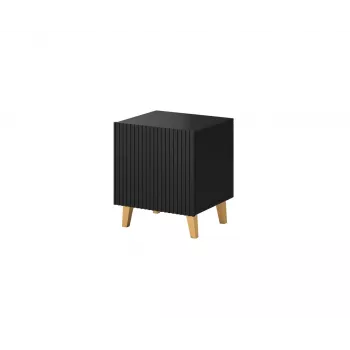 Naktiniai staliukai cama meble PAFOS, 2 vnt, 45×40×51 cm, matinė juoda, MDF/medžio drožlių plokštė
