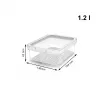 Indelis maistui Rotho 1053201100 stačiakampis 1,2 l permatomas baltas, technopolimeras, tinkamas plauti indaplovėje