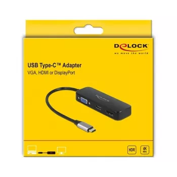 DeLOCK USB-C adapteris į VGA, HDMI, DisplayPort 4K 60 Hz