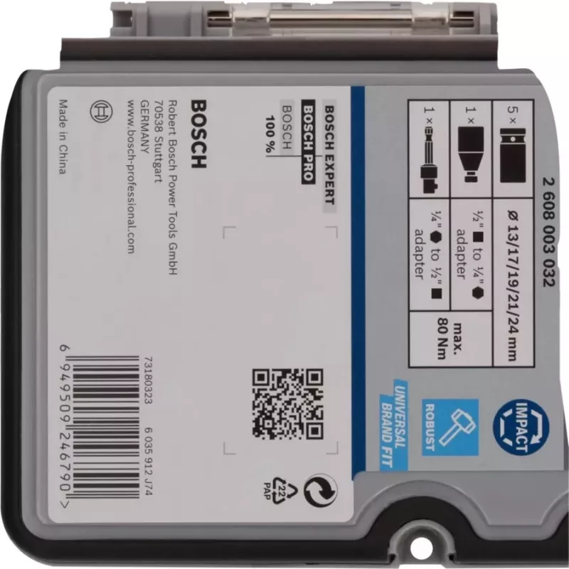 Veržliarakčių antgalių rinkinys Bosch Powertools PRO 1/2 colio 7 dalių juodas