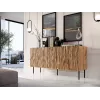 Komoda cama meble JUNGLE 152x40,5x74,5 cm – ąžuolas wotan, juodos kojelės, medžio drožlių plokštė