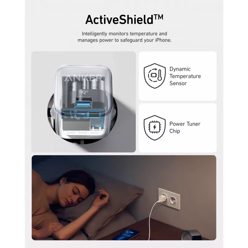 Anker 511 Nano Pro 20 W USB greitasis įkroviklis mobiliesiems ir planšetėms, baltas