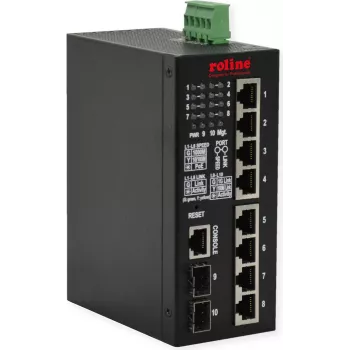 ROLINE Pramoninis Gigabit Ethernet valdomas jungiklis 8x PoE+ 2x SFP 240W (21.13.1131)