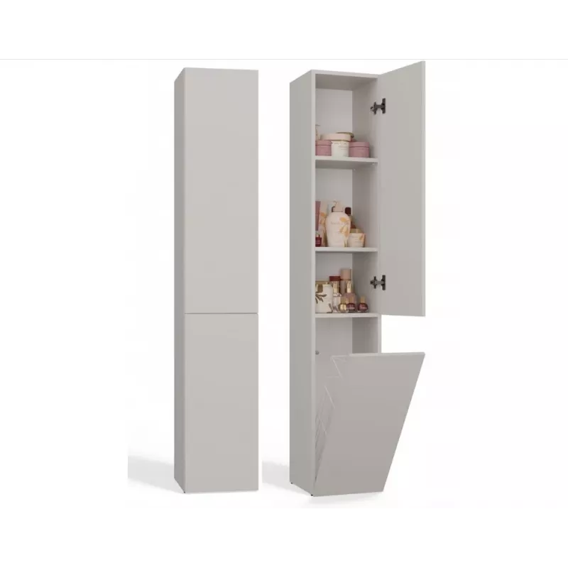 Aukštas vonios spintelė su pintu krepšiu Top E Shop NEL IV Kaszmir
