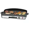 Elektrinis stalo grilis Rommelsbacher BBQ 2003 — 1900 W, 50×25 cm, briaunotas + Teppanyaki, reguliuojamas termostatas, sidabrinis/juodas