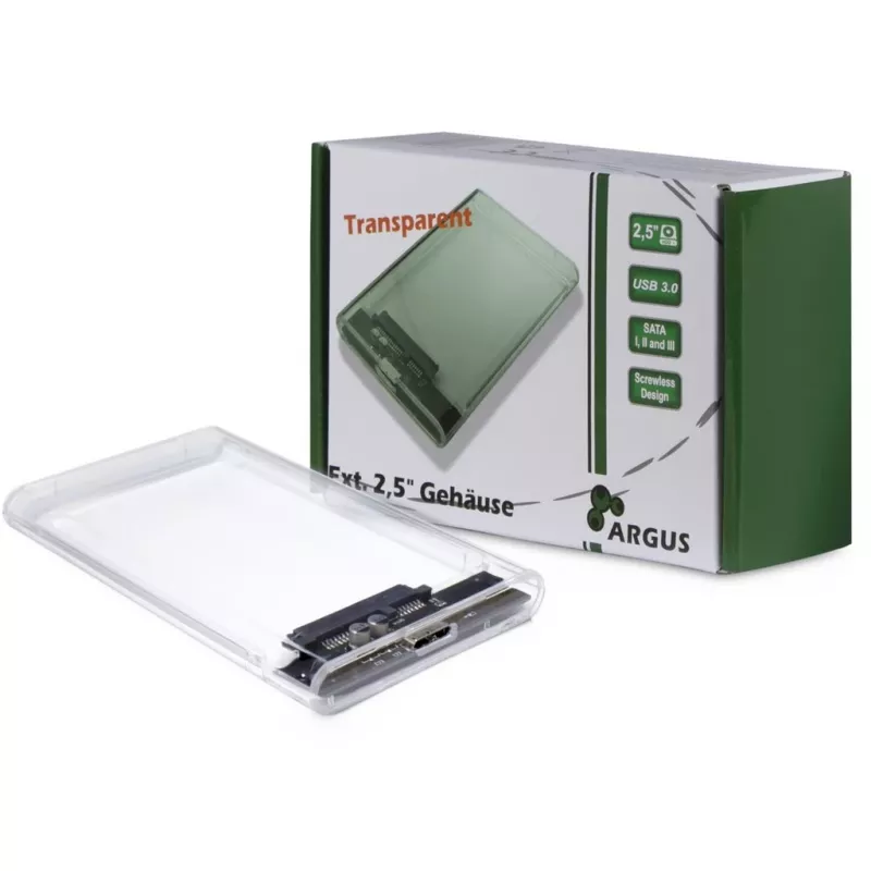 HDD Case Argus GD-25000, USB 3.0, transparent