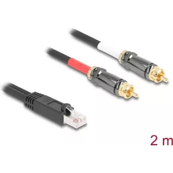 DeLOCK garso laidas 2 m RJ-45 2 x RCA juodas 88171