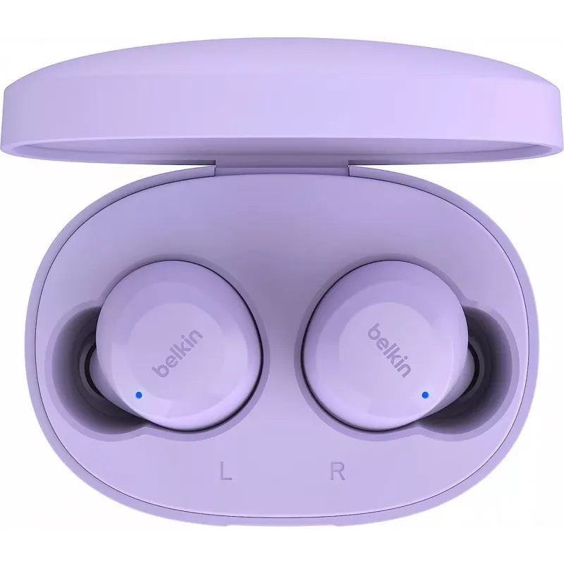 Belaidės ausinės Belkin SoundForm Bolt levandų spalvos