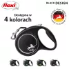 Flexi Black Design M 5 m – ištraukiamas pavadėlis šunims, juodas su žaliais akcentais
