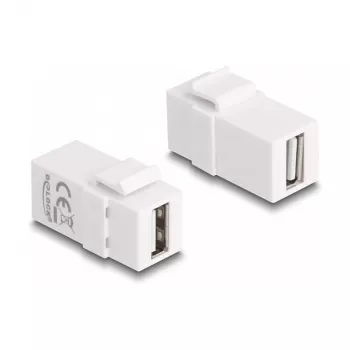 DeLOCK Keystone modulis USB 2.0 A lizdas - USB 2.0 A lizdas baltas