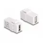 DeLOCK Keystone modulis USB 2.0 A lizdas - USB 2.0 A lizdas baltas