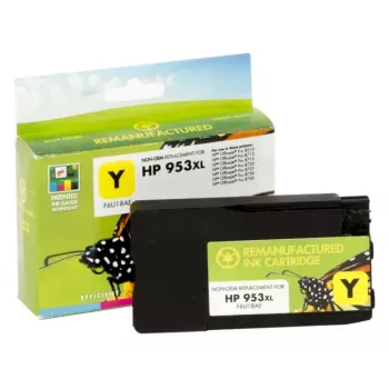 Suderinama rašalinė kasetė Static Control HP 953XL (F6U18AE), geltona (nauja mikroschema)