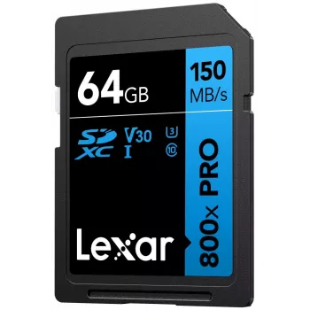 „Lexar“ SDXC atminties kortelė 64 GB UHS-I 800xPRO — Class 10, U3, V30, 150 MB/s
