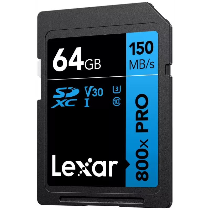„Lexar“ SDXC atminties kortelė 64 GB UHS-I 800xPRO — Class 10, U3, V30, 150 MB/s